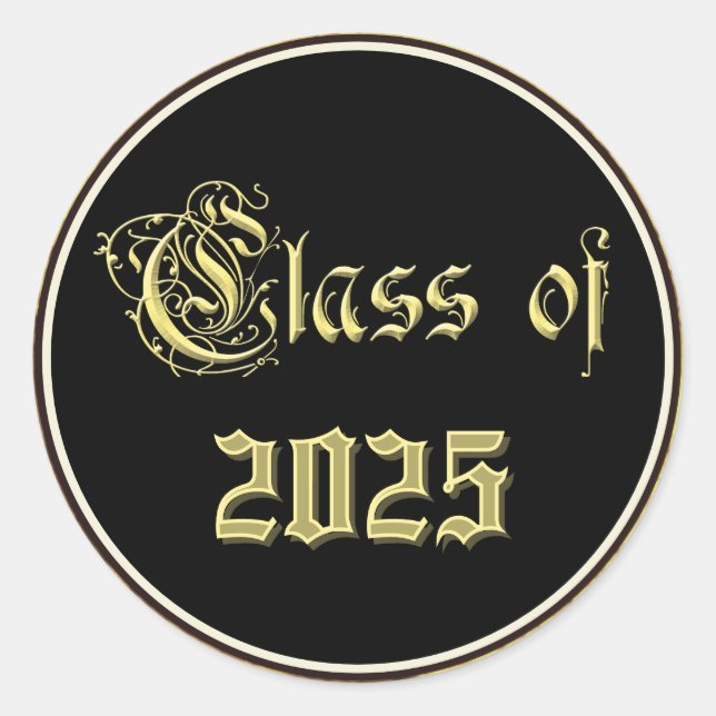 Class of Gold and Black Stickers (Front)