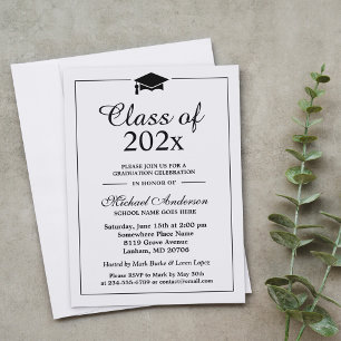 Class of Graduate Cap Logo Graduation Party Invitation