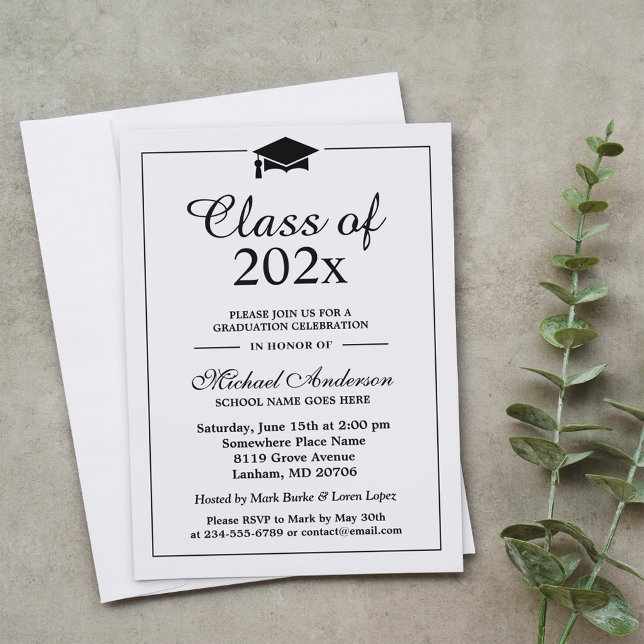 Class of Graduate Cap Logo Graduation Party Invitation (Creator Uploaded)