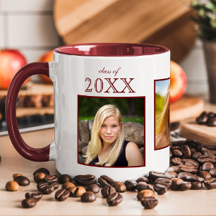 Class Of Graduate Maroon Photo Collage Mug