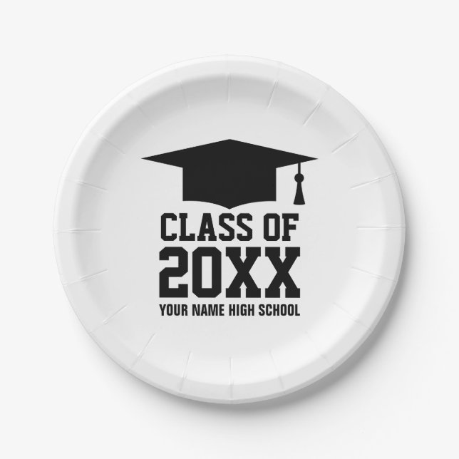 Class of graduate year graduation party plates (Front)