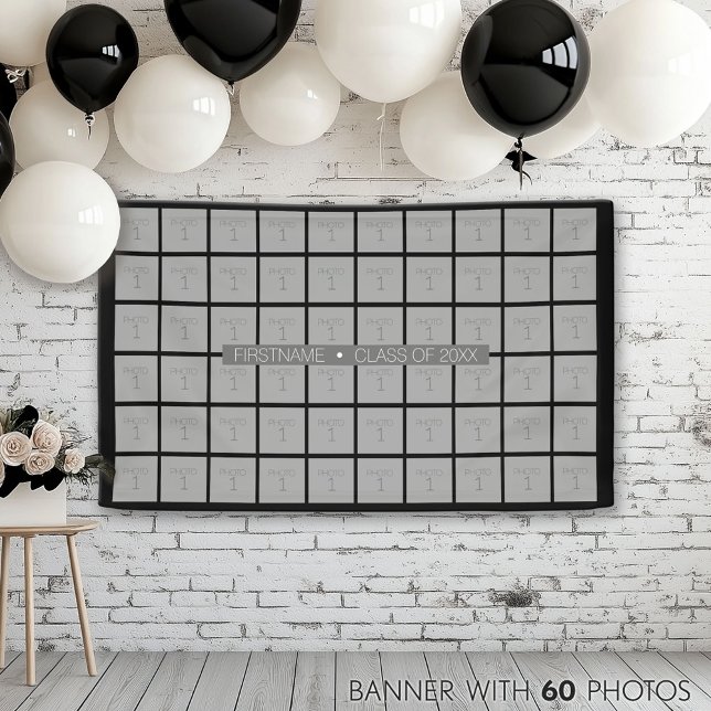 Class of -- Graduation 60 Photo - Can Edit Color Banner (Photo Banner)