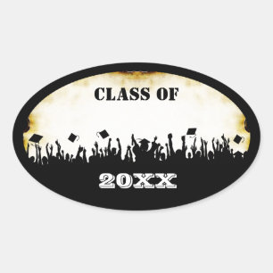 Class of Graduation Caps and Gowns Stickers