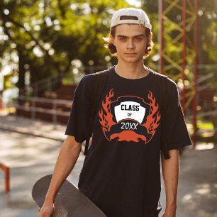 Class of Graduation Flames Tattoo Style T-Shirt