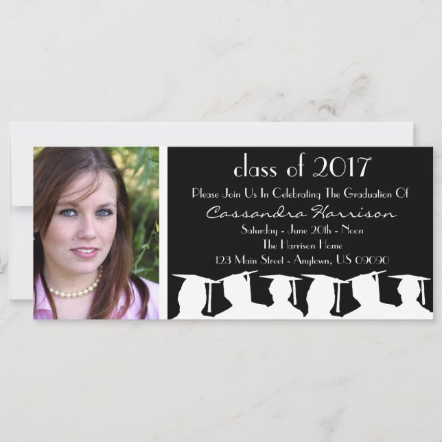 Class Of Graduation Invitation (Black Silhouette) (Front)