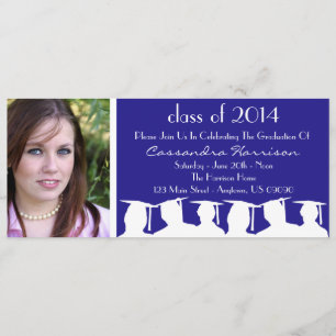 Class Of Graduation Invitation (Blue Silhouette)