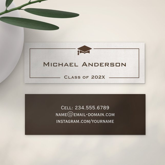 Class of Graduation Name Card - Classic Linen Look (Creator Uploaded)