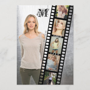 Class of Graduation Party Senior Portrait Negative Invitation