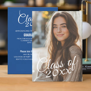 Class of Graduation Photo Announcement Invitation
