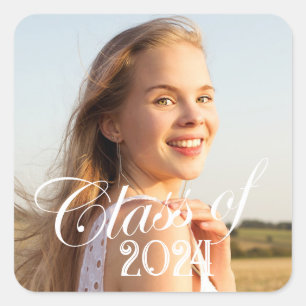 Class of Graduation Photo Square Sticker