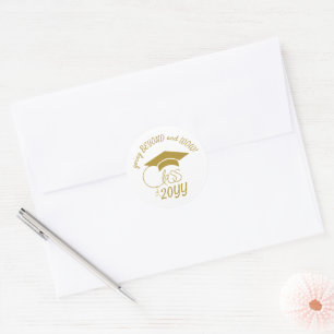 Class of-Inspirational Quote-Graduation-Gold Classic Round Sticker