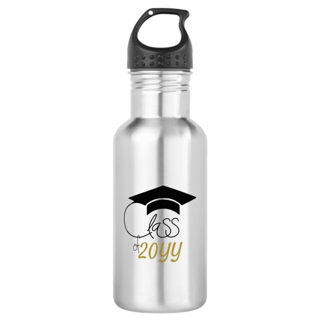 Class of -Inspirational Quote-Modern Black Gold 532 Ml Water Bottle (Front)