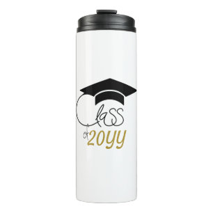 Class of -Inspirational Quote-Modern Black Gold Thermal Tumbler