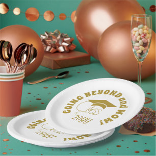 Class of-Inspirational Quote-Name-Graduation-Gold Paper Plate