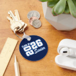 Class Of  Keychain<br><div class="desc">Grad class keychain is shown in a navy blue,  blue and white color design.
Text: Class of 2026.



Licensed</div>