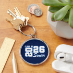 Class Of  Keychain<br><div class="desc">Grad class keychain is shown in a navy blue,  blue and white color design.
Text: Class of 2026.



Licensed</div>