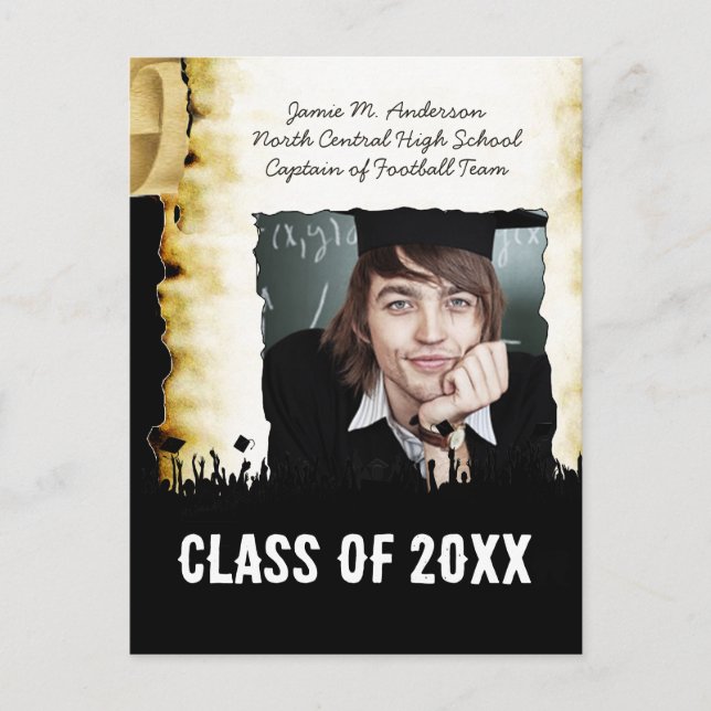Class of Parchment Scroll Senior Graduation Invite (Front)