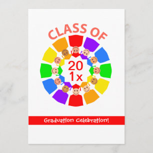 Class of ... Rainbow Flower Invitation