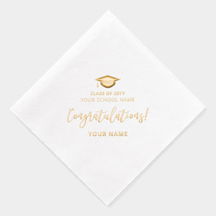 Class of School Graduation Party Congratulations Foil Napkins