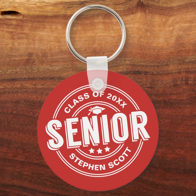 Class of Senior Graduate Personalised Graduation Key Ring (Front)