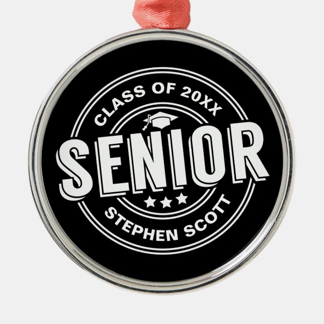 Class of Senior Graduate Personalised Graduation Metal Ornament (Front)