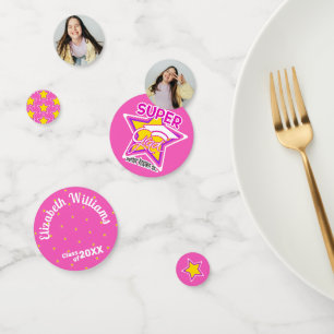 Class of-Super Grad Pink-Editable Photo,Colour,Tex Confetti