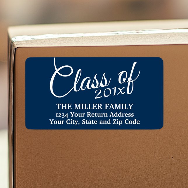 Class of with Custom Year and High School Label (Personalized return address label)