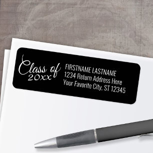 Class of with Custom Year and Return Address Return Address Label