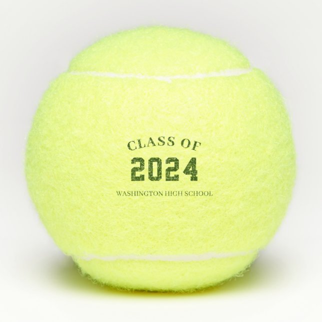 Class of with School Name Green Tennis Balls (Front)