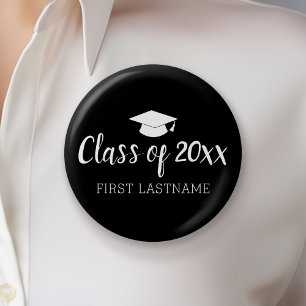 Class of Year and Name - Black Can Change Colour 6 Cm Round Badge