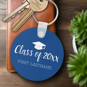 Class of Year and Name - Blue Can Change Colour Key Ring
