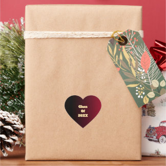 Class Of Year Burgundy Black Ombre Heart Seal