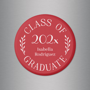 Class of Year Graduate Name Typography Red Magnet