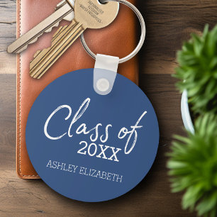 Class of YEAR - Modern Script - Graduation Party Key Ring