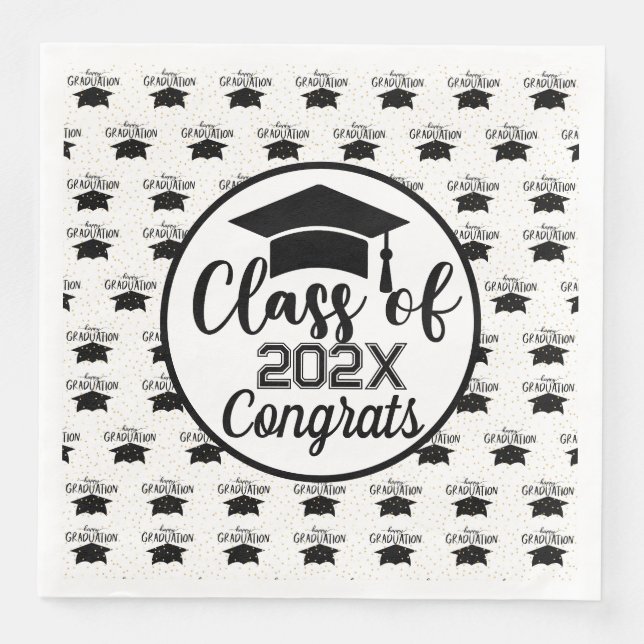 Class Of Yearly Graduation  Napkin (Front)