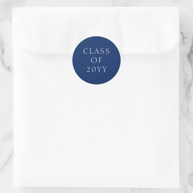 Class of Your Custom Year Blue Round Sticker (Bag)
