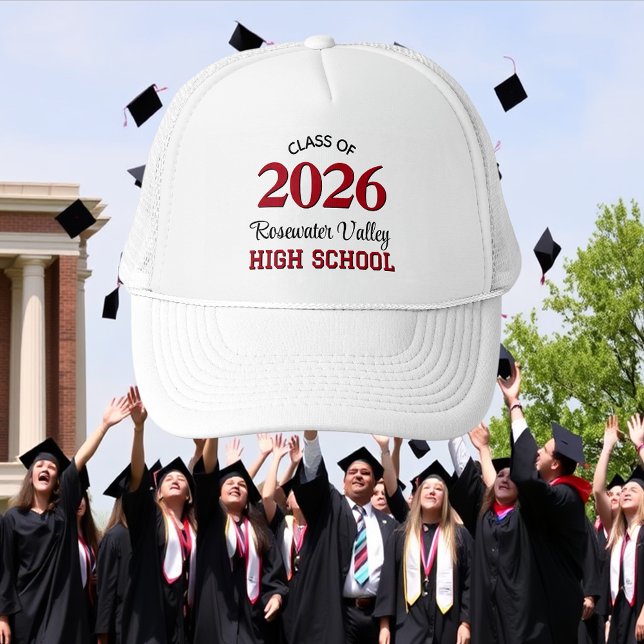 Class of YY School Colours Red Black Trucker Hat (Creator Uploaded)