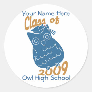 Class Owl Classic Round Sticker