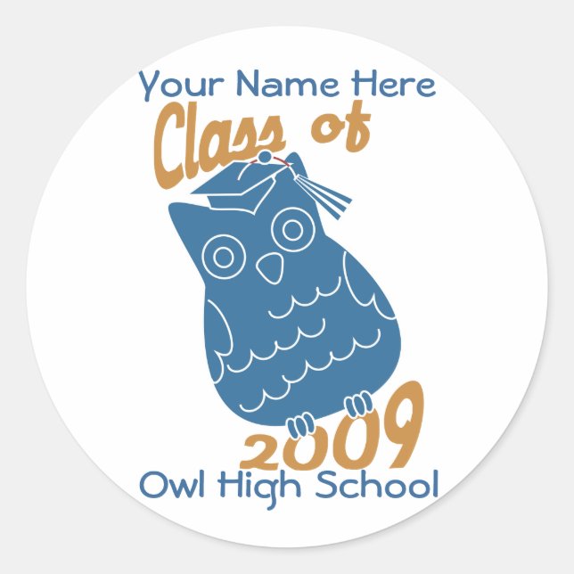 Class Owl Classic Round Sticker (Front)