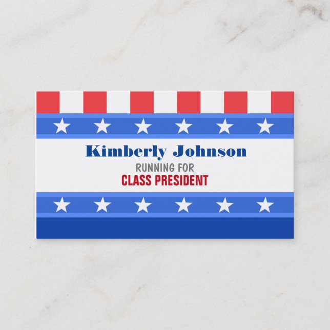 Class President Business Cards (Front)