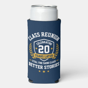 Class Reunion 20 Year Slim Can Cooler Navy Shield