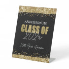 Class Reunion Black and Gold Glitter Welcome 