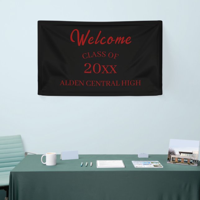 Class Reunion Black and Red Welcome Banner (Tradeshow)