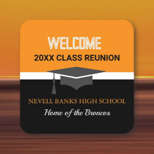 Class Reunion! CUSTOM Reunion  Square Paper Coaster