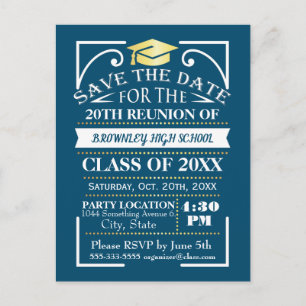 Class reunion design postcard