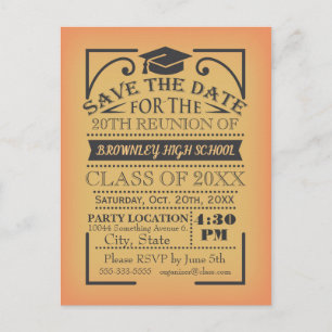 Class reunion design postcard