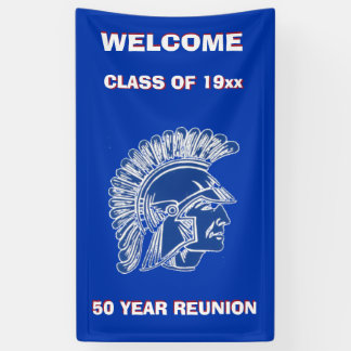 CLASS REUNION GRADUATION BLUE TROJAN BANNER