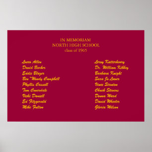 class reunion in memorium poster