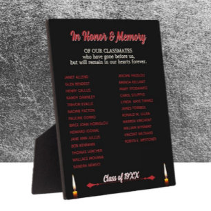 Class Reunion Memorial Tribute tabletop Plaque