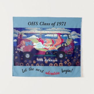 Class Reunion Photo Booth Backdrop Hippie theme Tapestry